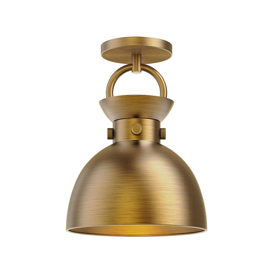 Alora Mood Waldo 1 Light 9" Semi Flush Mount, Aged Gold - SF411309AG