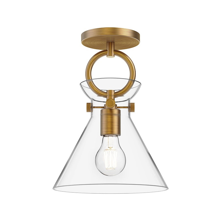 Alora Mood Emerson 1Lt 9" Semi Flush, Gold/Clear/G Opal/SM - SF412509AGCL