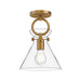 Alora Mood Emerson 1Lt 9" Semi Flush, Gold/Clear/G Opal/SM - SF412509AGCL