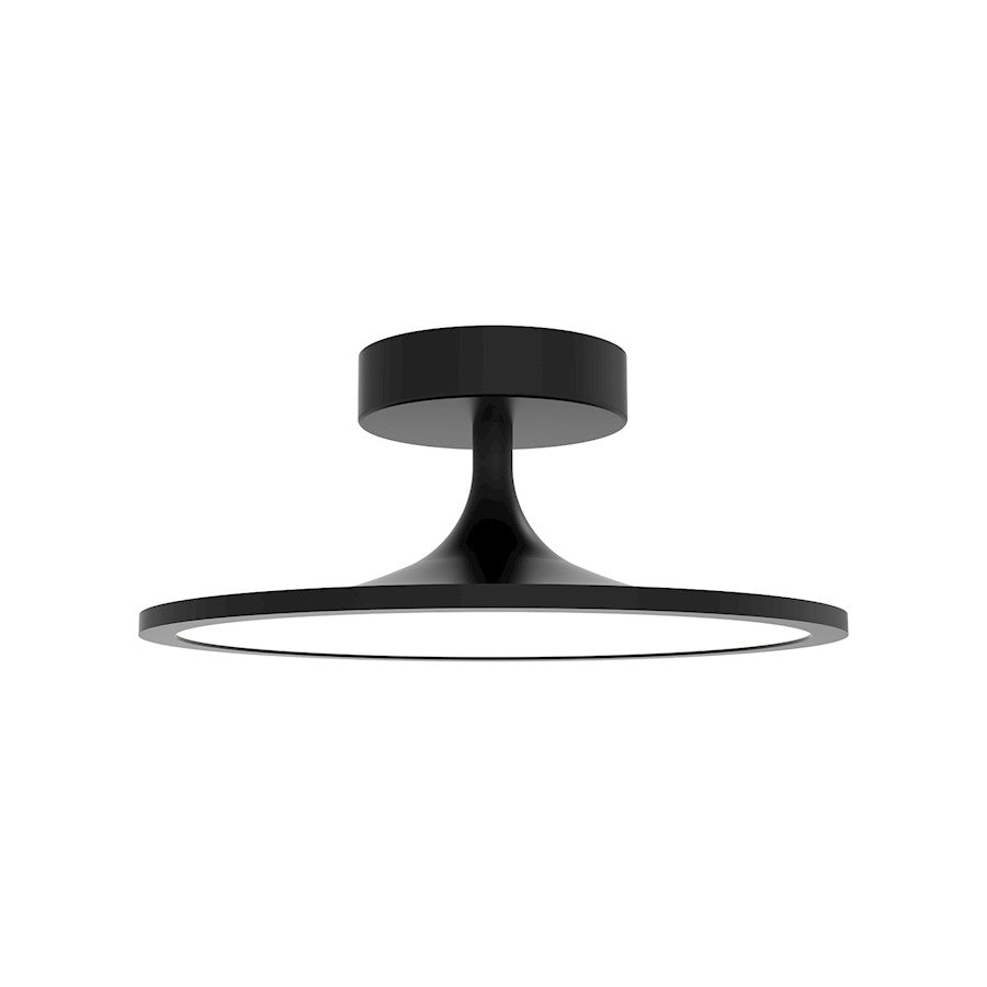 Alora Mood Issa 12" LED Semi Flush Mount, Black/Frosted Acrylic - SF418012MB