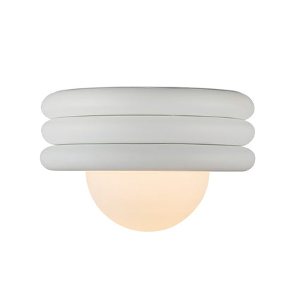 Kuzco Harvey 12" Socket Semi-Flush Mount, Antique White