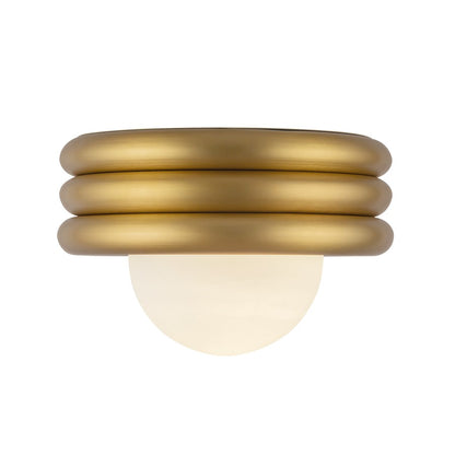 Kuzco Harvey 12" Socket Semi-Flush Mount, Brushed Gold
