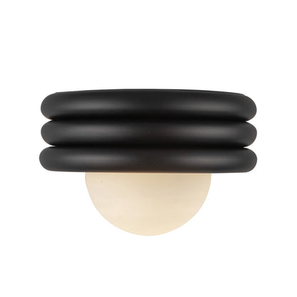 Kuzco Harvey 12" Socket Semi-Flush Mount, Matte Black