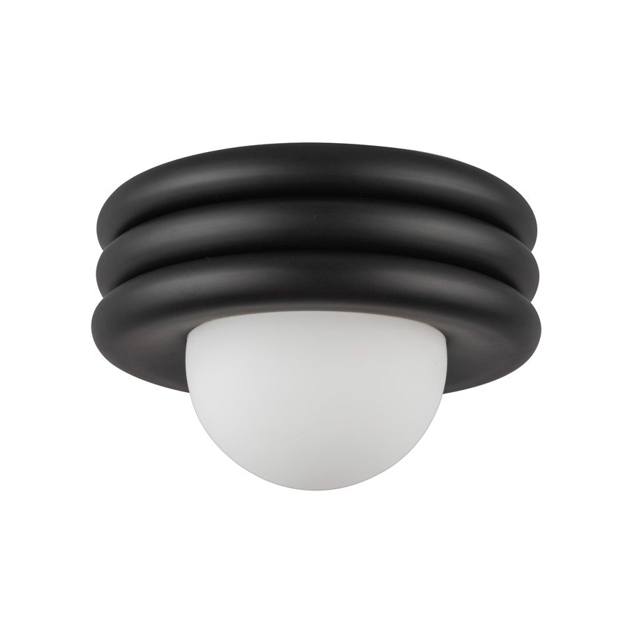 Kuzco Harvey 12" Socket Semi-Flush Mount, Matte Black