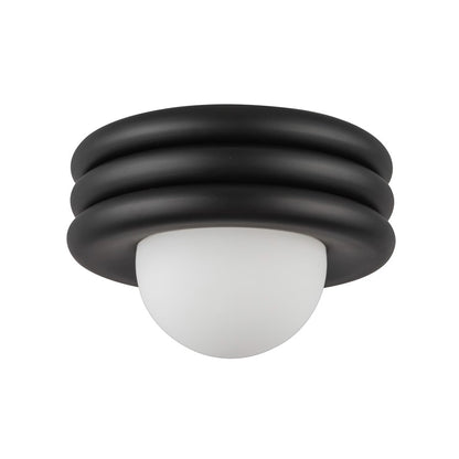 Kuzco Harvey 12" Socket Semi-Flush Mount, Matte Black