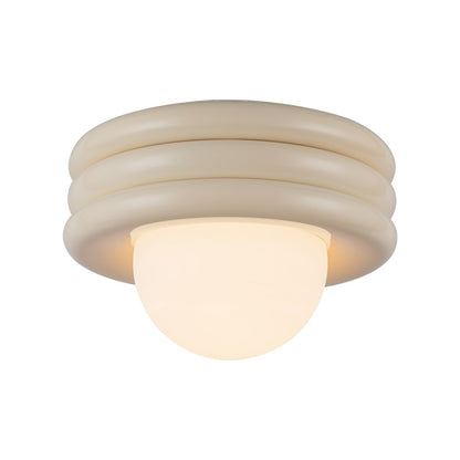 Kuzco Harvey 12" Socket Semi-Flush Mount, Pearl White - SF426012PW