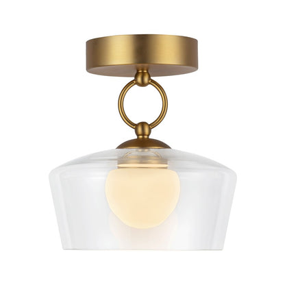 Kuzco Leota 8" LED Semi-Flush Mount, Gold/Clear Glass - SF443308BGCL-UNV