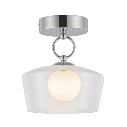 Kuzco Leota 8" LED Semi-Flush Mount, Chrome/Clear Glass
