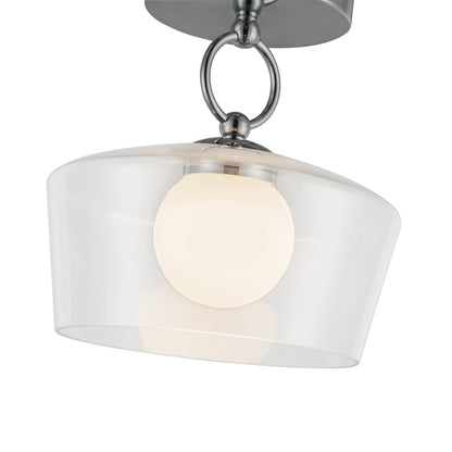 Kuzco Leota 8" LED Semi-Flush Mount, Chrome/Clear Glass