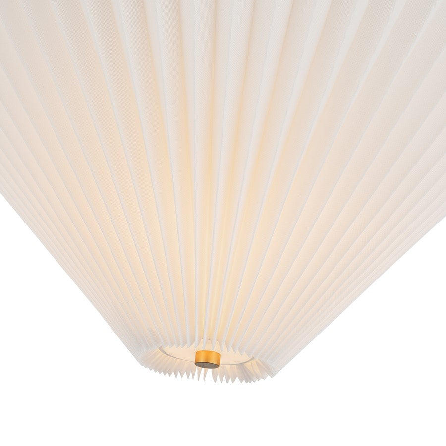 Kuzco Bridgette 16" Socket Semi-Flush, Gold/Folded White/Pleated