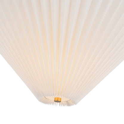 Kuzco Bridgette 16" Socket Semi-Flush, Gold/Folded White/Pleated