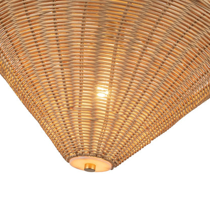 Kuzco Bridgette 16" Socket Semi-Flush Mount, Gold/Rattan/Rattan