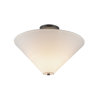 Kuzco Bridgette 16" Socket Semi-Flush Mount, Black/White Linen