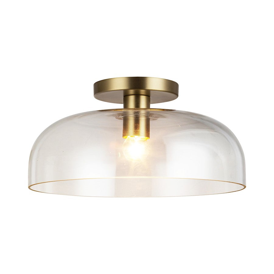 Alora Mood Sylvia 1 Light 12" Semi-Flush, Gold/Clear/Clear - SF515712BGCL