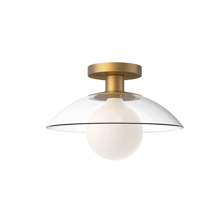 Alora Mood Francesca 1Lt 12" Semi Flush Mount, Gold/Clear/Clear - SF517112AGCL