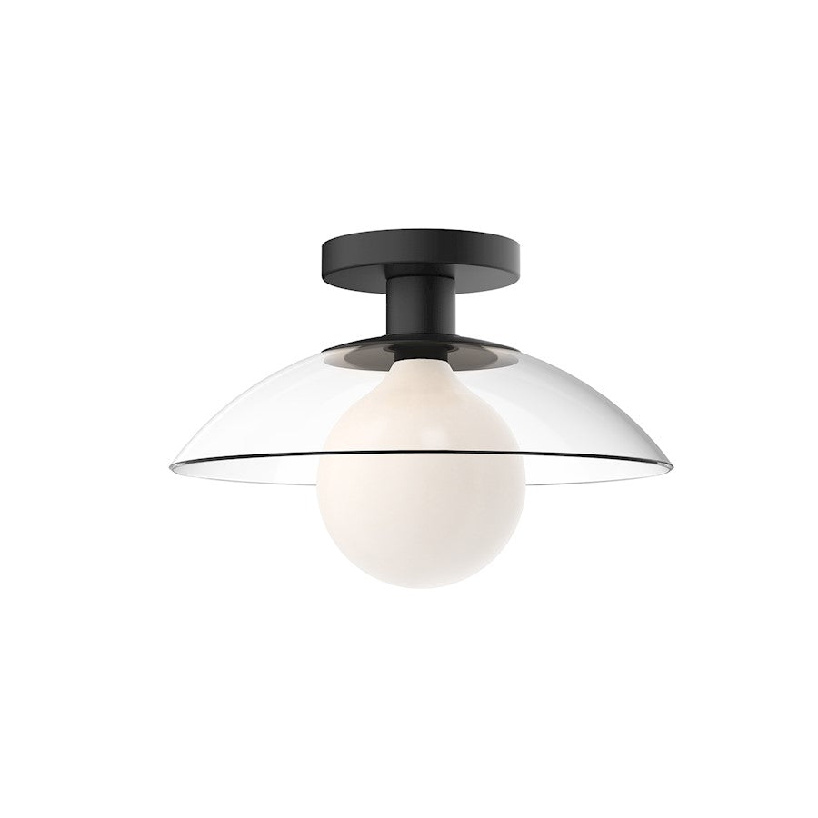 Alora Mood Francesca 1Lt 12" Semi Flush Mount, Clear/Black/Clear - SF517112MBCL