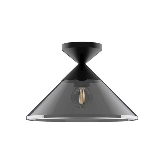 Alora Mood Mauer 1Lt 12" Semi Flush, Black/Smoke/Clear/Smoke - SF521012MBSM