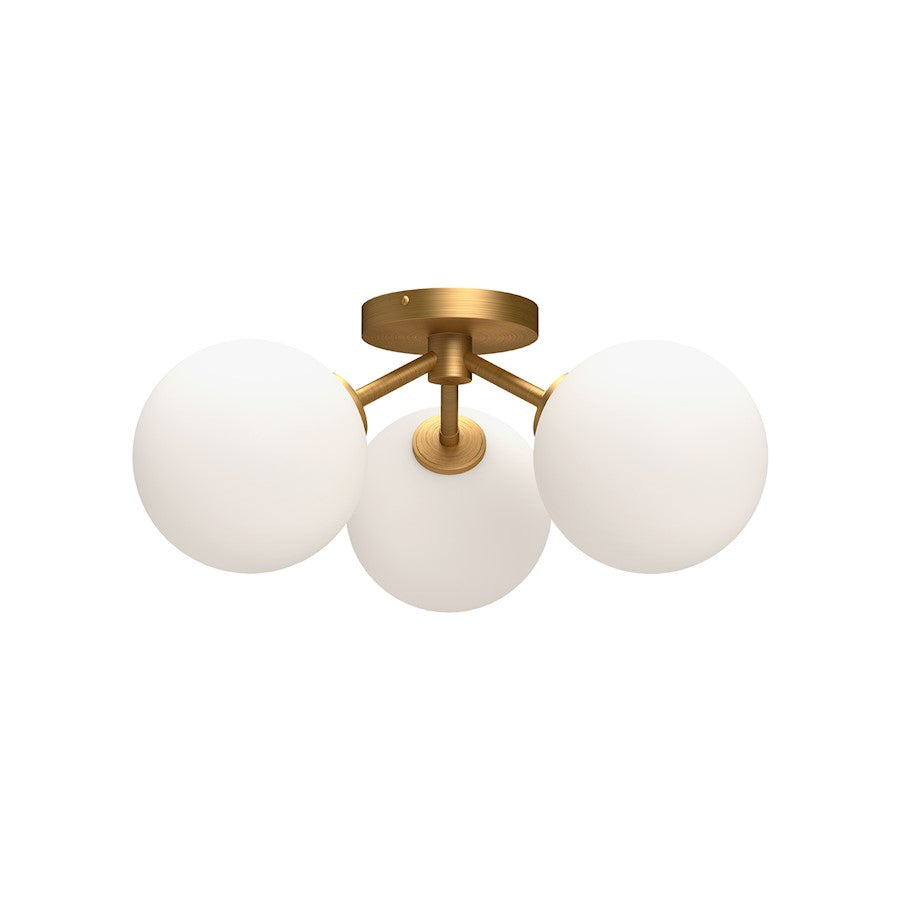 Alora Mood Cassia 3 Light 17" Semi Flush Mount, Gold/Opal/Clear - SF549315AGOP