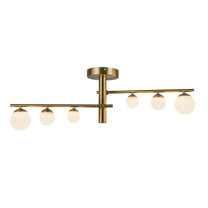 Kuzco Juniper 2 Head LED Semi-Flush Mount, Gold/Opal Glass - SF55525-BG-OP-UNV