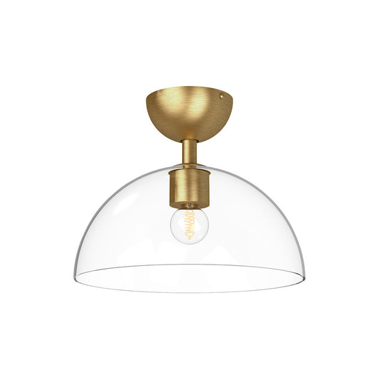 Alora Mood Jude 1 Light 12" Semi Flush Mount, Gold/Clear/Clear - SF563012BGCL