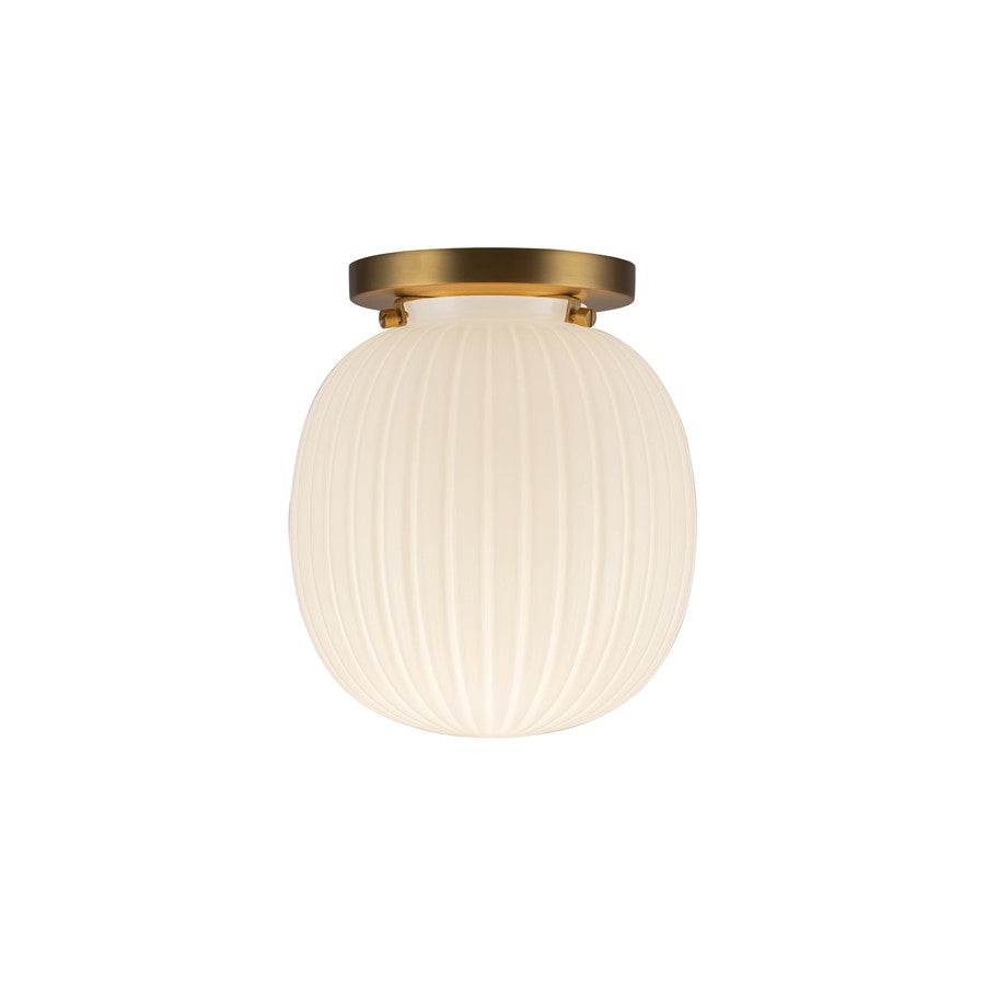Kuzco Cherise 7" Socket Semi-Flush Mount, Gold/Glossy Opal Glass - SF579107BGGR