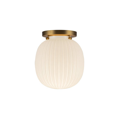 Kuzco Cherise 7" Socket Semi-Flush Mount, Gold/Glossy Opal Glass - SF579107BGGR