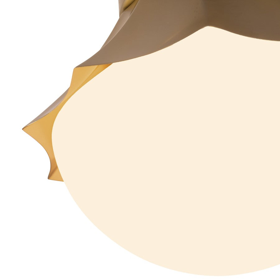 Kuzco Shelton 12" Gold Semi-Flush Mount, Brushed Gold