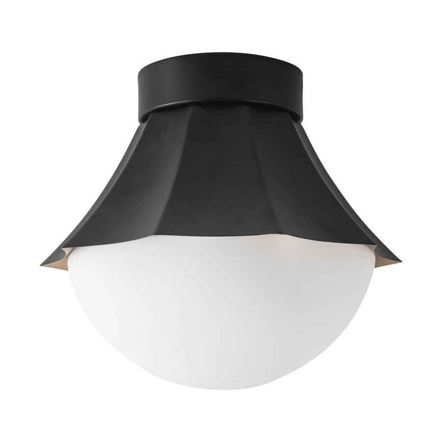 Kuzco Shelton 12" Black Semi-Flush Mount, Matte Black