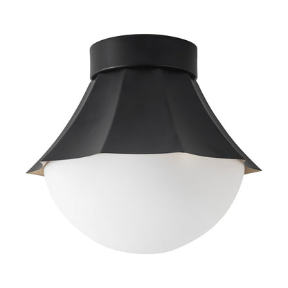 Kuzco Shelton 12" Black Semi-Flush Mount, Matte Black