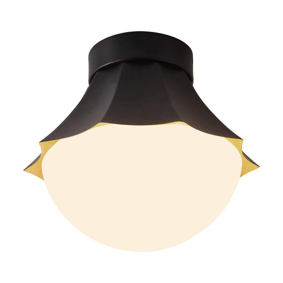 Kuzco Shelton 12" Black Semi-Flush Mount, Matte Black