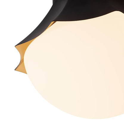 Kuzco Shelton 12" Black Semi-Flush Mount, Matte Black