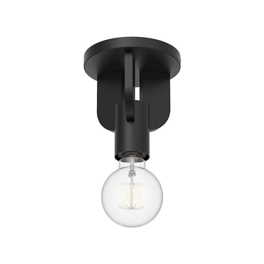 Alora Mood Claire 1 Light 5" Semi Flush Mount, Matte Black - SF607001MB