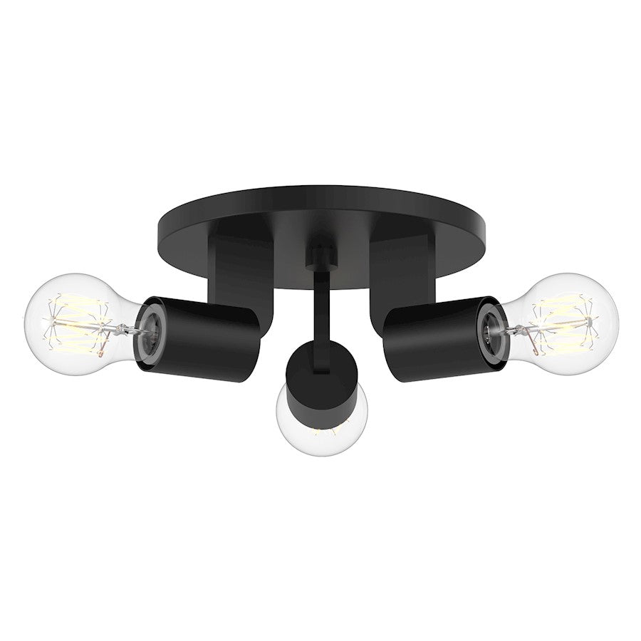 Alora Mood Claire 3 Light 10" Semi Flush Mount, Matte Black - SF607003MB