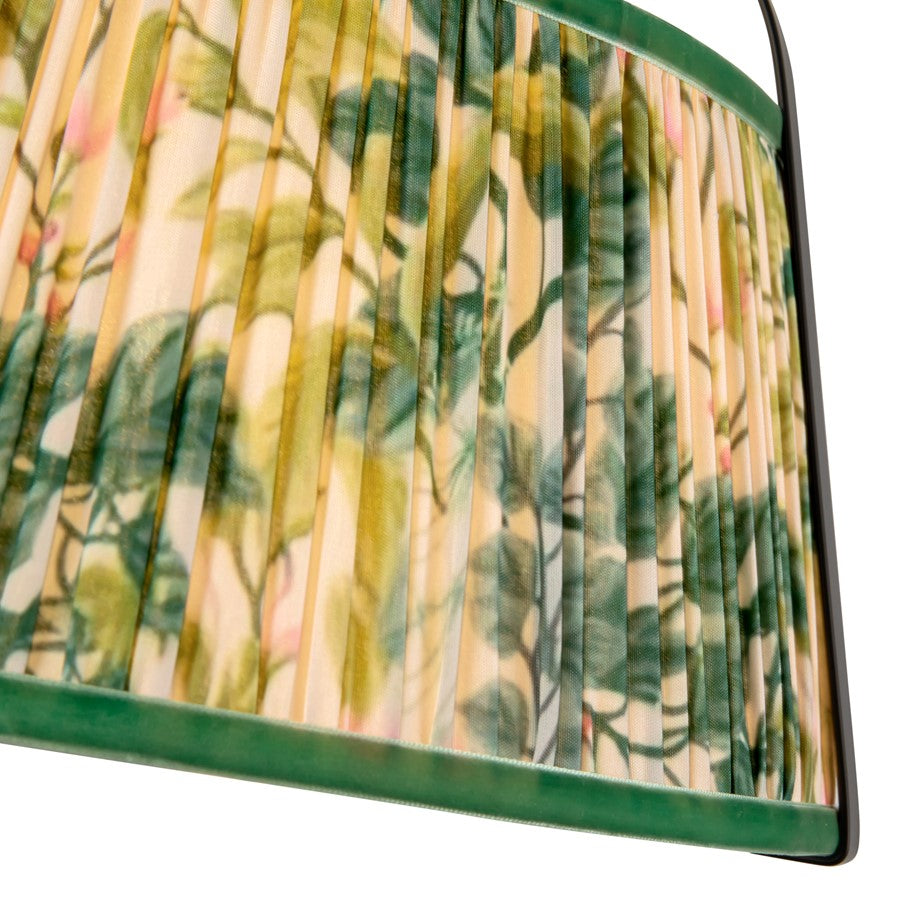 Kuzco Scout 13" Black Semi-Flush Mount, Matte Black/Green Linen