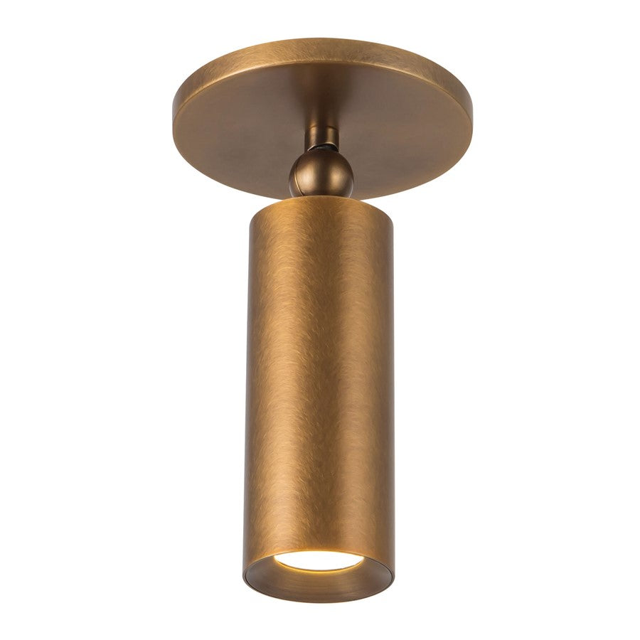 Kuzco Mason 5" Brass Dimmable LED Semi-Flush Mount, Vintage Brass