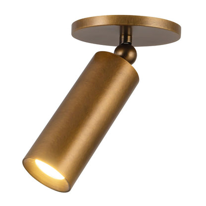 Kuzco Mason 5" Brass Dimmable LED Semi-Flush Mount, Vintage Brass