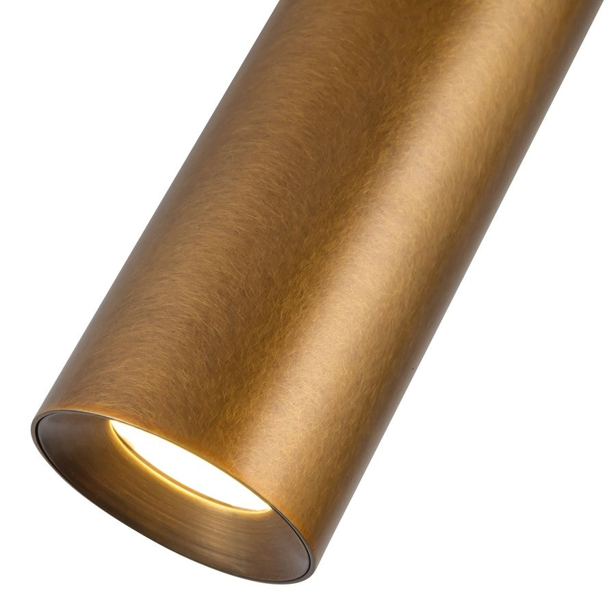Kuzco Mason 5" Brass Dimmable LED Semi-Flush Mount, Vintage Brass