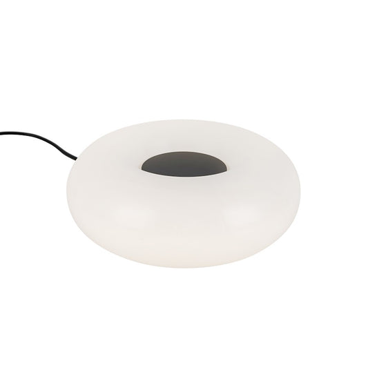 Kuzco Nimbus 9in Table Lamp | Modern Black Aluminum and Opal Glass | Bedroom & Living Room Accent | 600lm 2700K 3-Step Dim | Model TL12409-BK-OP