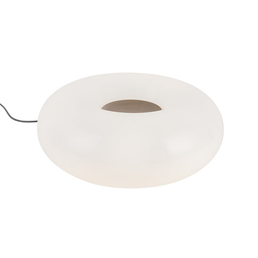 Kuzco Nimbus 13in Round Table Lamp | Vintage Brass Aluminum and Opal Glass Shade | Bedroom & Living Room Ambient Light | Model TL12413-VB-OP