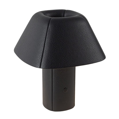 Kuzco Folio 10" Black Dimmable LED Table Lamp, Brown Vegan Leather