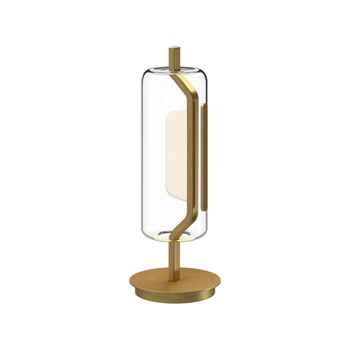 Kuzco Hilo 18" LED Table Lamp, Gold/Clear (Out)/White (interior) - TL28518-BG