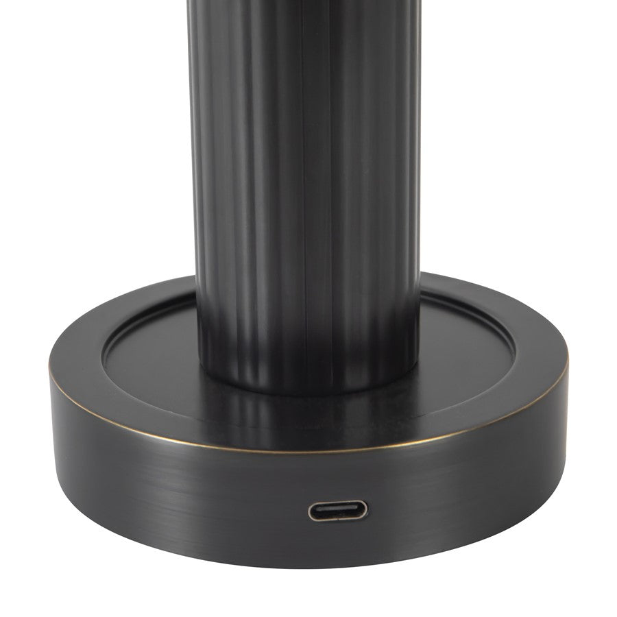 Kuzco Vienna 9" Black Dimmable LED Table Lamp, Urban Bronze/Opal
