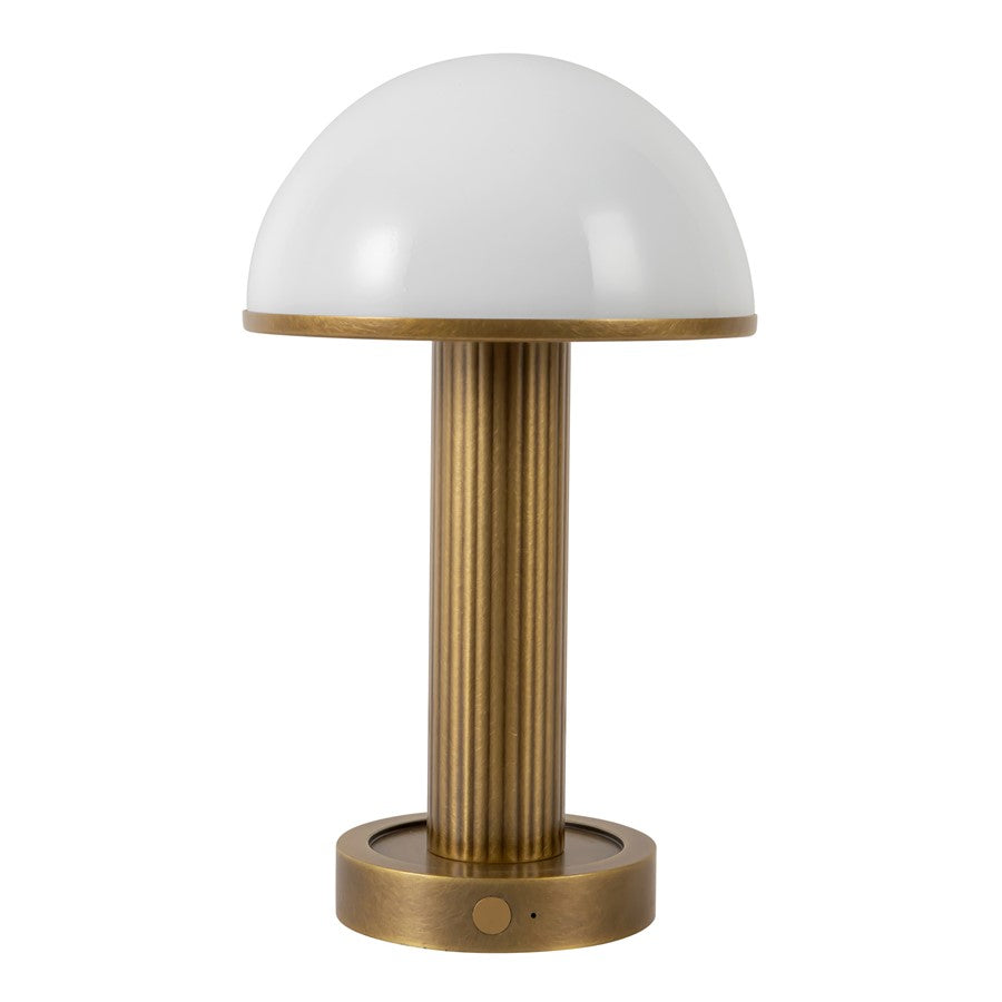 Kuzco Vienna 9" Brass Dimmable LED Table Lamp, Vintage Brass/Opal