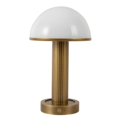 Kuzco Vienna 9" Brass Dimmable LED Table Lamp, Vintage Brass/Opal