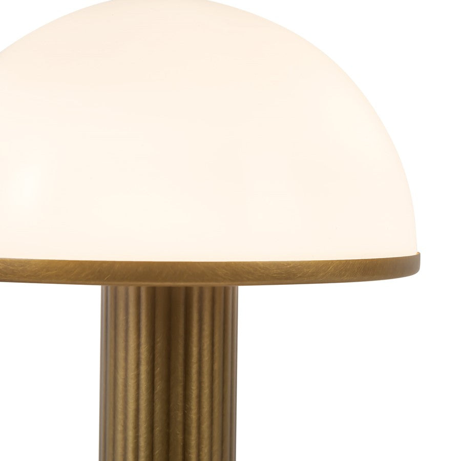 Kuzco Vienna 9" Brass Dimmable LED Table Lamp, Vintage Brass/Opal