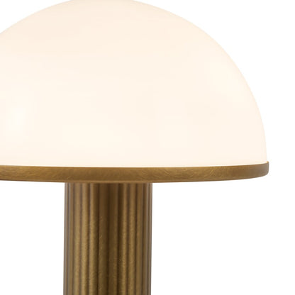 Kuzco Vienna 9" Brass Dimmable LED Table Lamp, Vintage Brass/Opal
