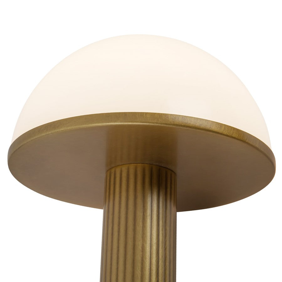 Kuzco Vienna 9" Brass Dimmable LED Table Lamp, Vintage Brass/Opal