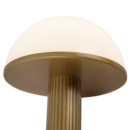 Kuzco Vienna 9" Brass Dimmable LED Table Lamp, Vintage Brass/Opal