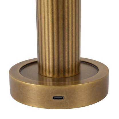 Kuzco Vienna 9" Brass Dimmable LED Table Lamp, Vintage Brass/Opal