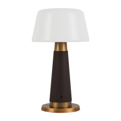 Kuzco Clemence 11" Brown Dimmable LED Table, Espresso Vegan Leather